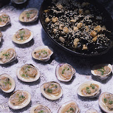 Grilled Clams on the Half Shell with Ginger Mignonnette