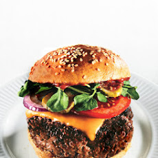 Triple-Beef Cheeseburgers with Spiced Ketchup and Red Vinegar Pickles