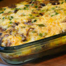 Mushroom, Green Pepper, and Feta Breakfast Casserole