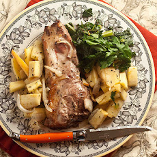 Roasted Pork Chops with Parsnip and Apples