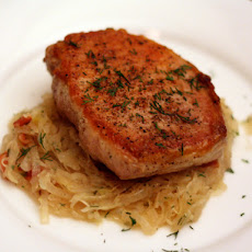 Dinner Tonight: Sauteed Pork Chops with Sauerkraut