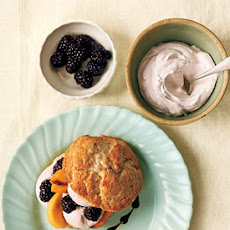 Peach and Blackberry Shortcakes with Blackberry Cream