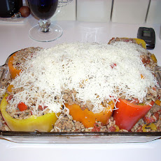 Turkey Stuffed Yellow & Red Bell Peppers