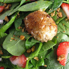 Warm Herb-Crusted Goat Cheese Spinach Salad