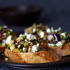 Eggplant Salad Toasts