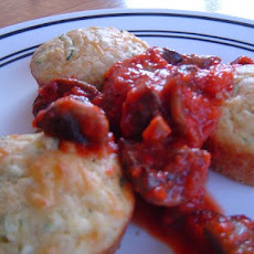 Zucchini Cakes With Mushroom Ragout