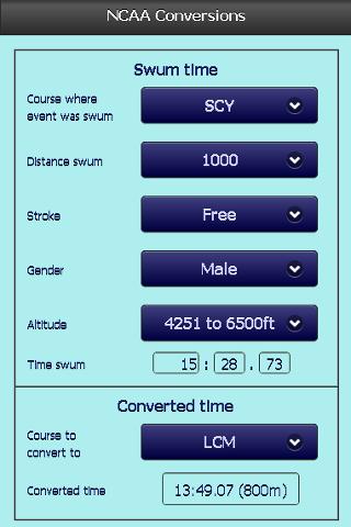 SwimmerApp Time Convertor