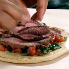 Lamb Gyro with Tomato Relish and Chimichurri Sauce