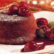 Molten Chocolate Cakes with Cherries
