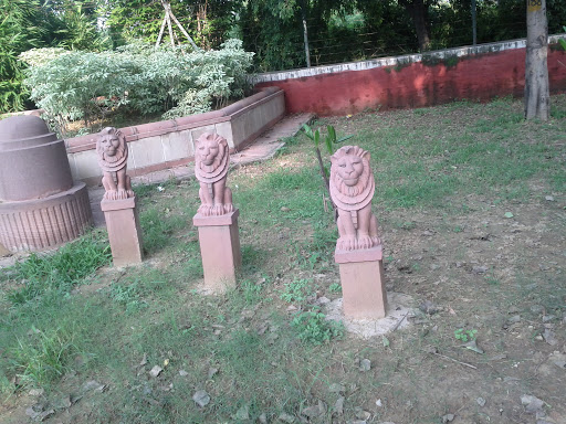Three Lion Statues at Mother Teresa Crescent