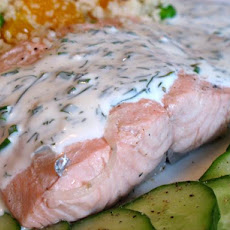 Steeped Salmon With Chive and Dill Sauce