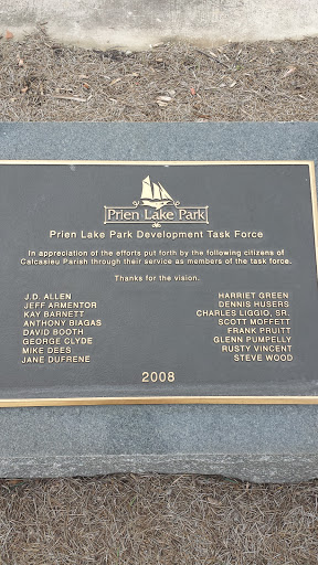 Prien Lake Park Development Task Force Plaque
