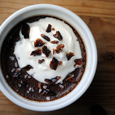 Spiced Chocolate Pots de Creme with Candied Bacon and Maple Cream