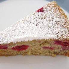 Fresh Corn Cake With Raspberries
