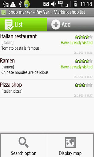 My Restaurant List - PayVer