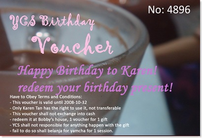 Karen birthday voucher