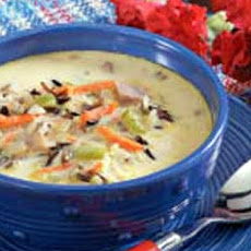 Cheesy Ham and Rice Soup