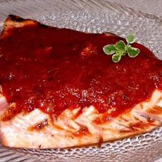 Grilled Salmon and Smokey Tomato-chipotle Sauce