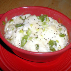 Baked Goats Cheese Scallion Mashed Potatoes