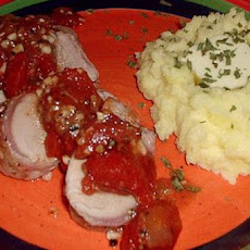 Roasted Pork Tenderloin with Garlic Mushrooms and Tomatoes
