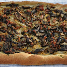 Pissaladière with Oyster Mushrooms and Black Forest Ham