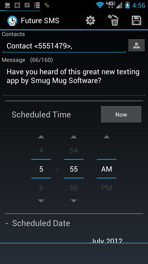 Android application Future SMS Pro! screenshort