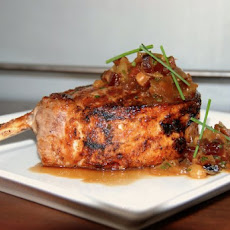 Cider-Brined Pork Chops with Maple-Bacon Chutney Recipe