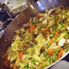 Turkey Soup With Egg Noodles and Vegetables
