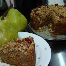Pear Coffee Cake with Ginger Pecan Crunch Topping