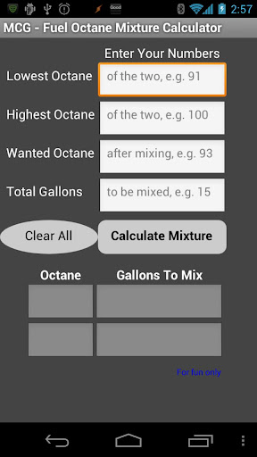 MCG Octane Calculator