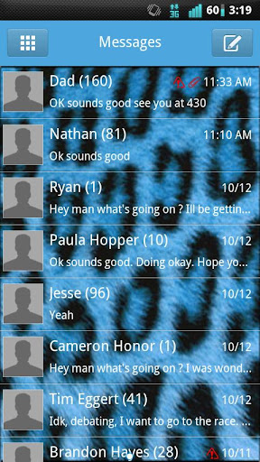 GO SMS Blue Cheetah Theme