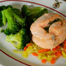 Steamed Salmon Mirepoix