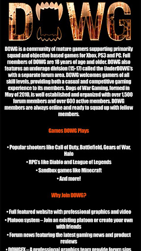 DOWG.net Dogs of War Gaming Cl