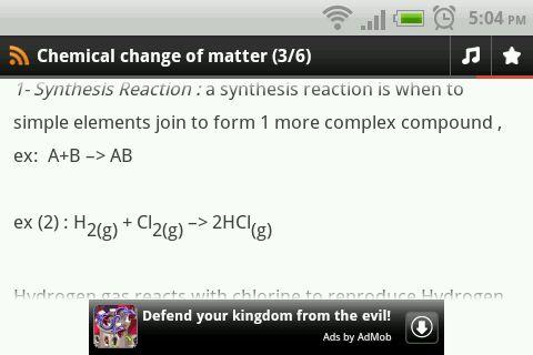 Chemical Change of Matter