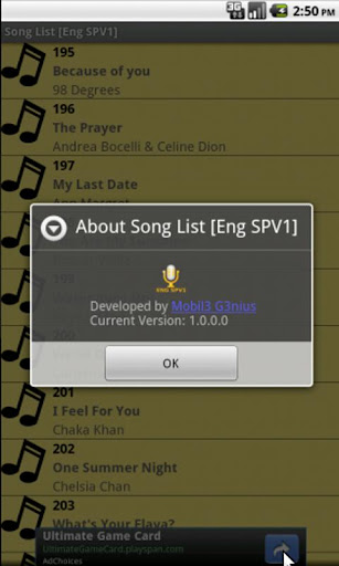 免費下載娛樂APP|Song List [Eng SPV1] app開箱文|APP開箱王
