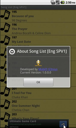 【免費娛樂App】Song List [Eng SPV1]-APP點子