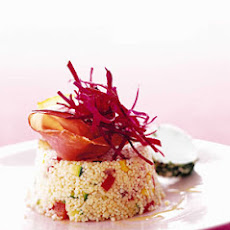 Vegetable Couscous, Goat Cheese, and Beets