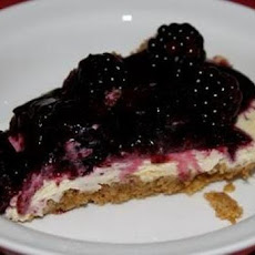 Almond Cheesecake with Sour Cream and Blackberries
