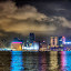 Hong Kong - Victoria Harbour - Kowloon Night Skyline by Fabrizio Vendramin - City,  Street & Park  Skylines ( hong kong, skyline, kowloon, cloud, night, light, reflex, skycraper, china )