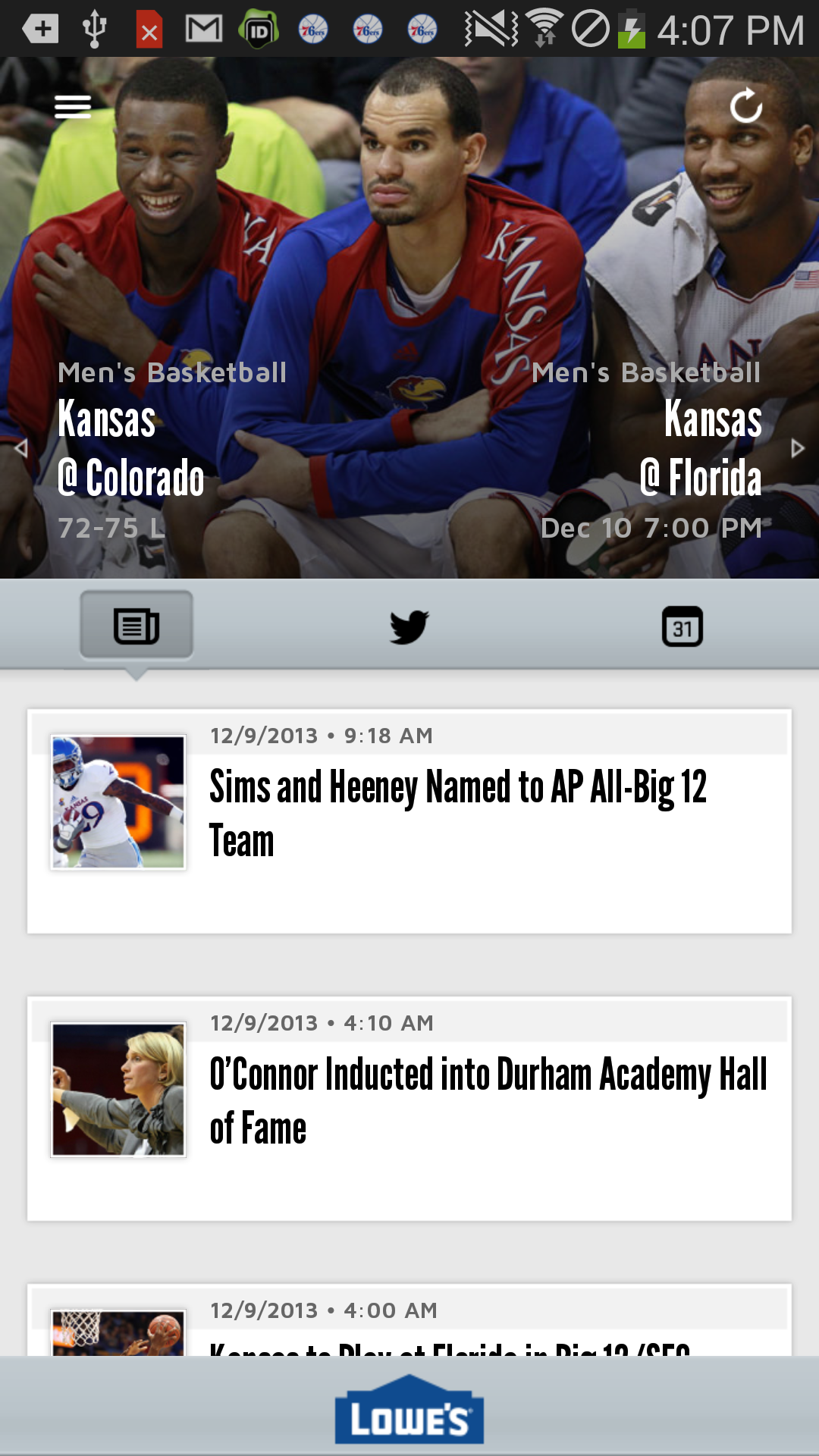 Android application Kansas Jayhawks screenshort