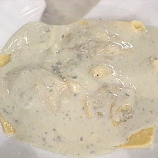 Lamb Stuffed Ravioli with a Gorgonzola Cream Sauce