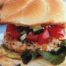 Salmon Burgers with Dill Mustard