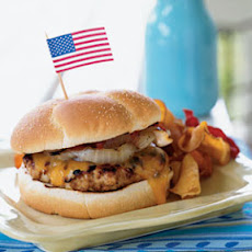 Southwestern Turkey-Cheddar Burgers with Grilled Onions