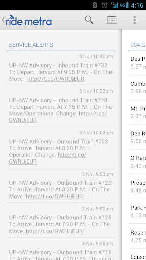 ride-metra for android screenshot