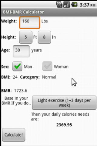 BMI BMR Calculator