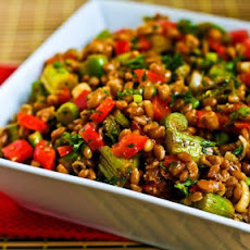 Farro Salad with Asparagus, Red Bell Pepper, and Sun-Dried Tomato Vinaigrette
