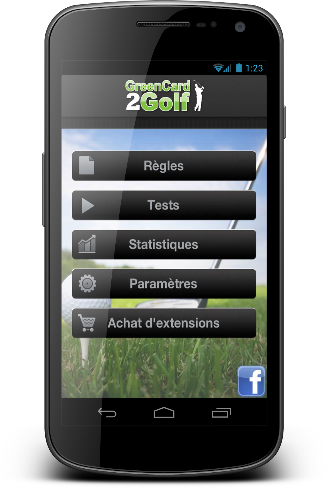Android application GreenCard2Golf screenshort