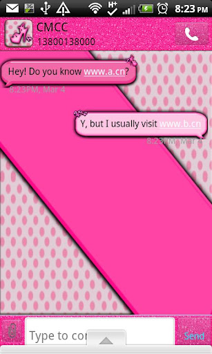 GO SMS THEME LovePink1