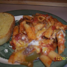 Perfect Potluck Dish Sausage and Pepper Baked Ziti