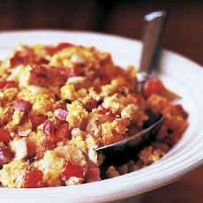 Corn Bread Dressing with Ham, Fennel, and Carrots